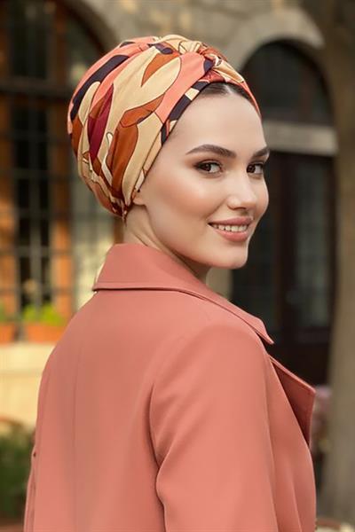 Rengarenk Desenli Büzgülü Salaş Bone