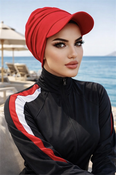 Kırmızı Havuz - Deniz Şapkası / Mayo Üstüne Kullanılabilir