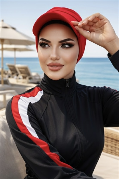 Kırmızı Havuz - Deniz Şapkası / Mayo Üstüne Kullanılabilir