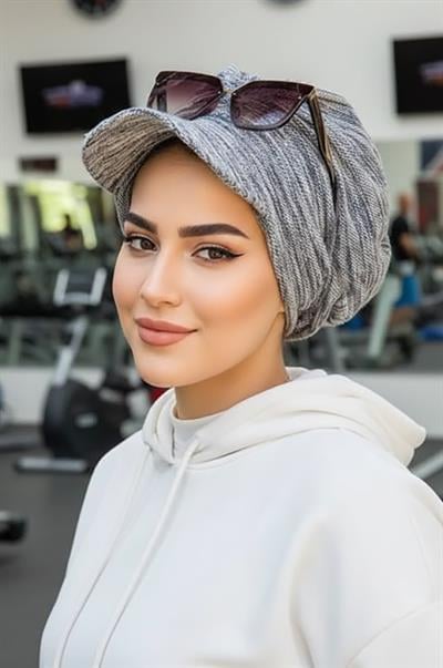 Kot Desen Tesettür Şapka Bone