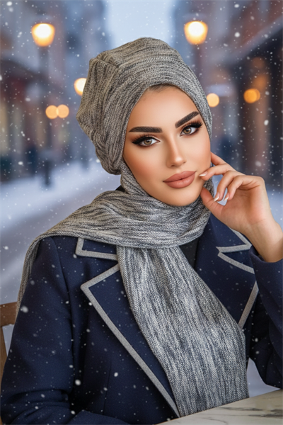 Kot Lacivert Desen Tesettür Bere