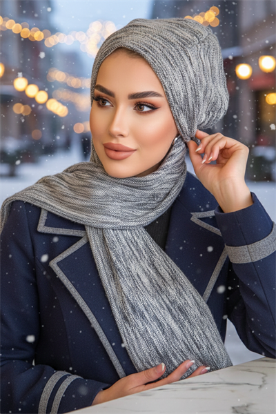 Kot Lacivert Desen Tesettür Bere