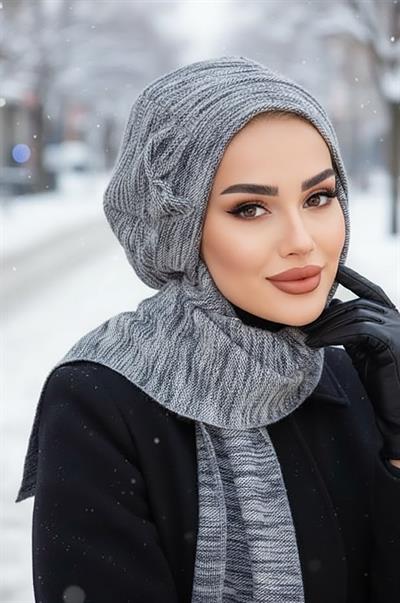 Kot Lacivert Fiyonklu Tesettür Bere