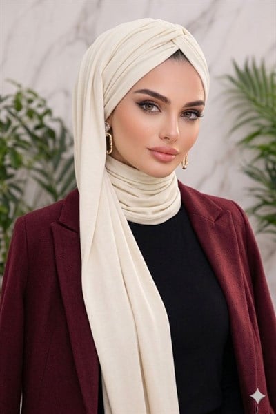 Krem Hazır Burgu Hazır Şal