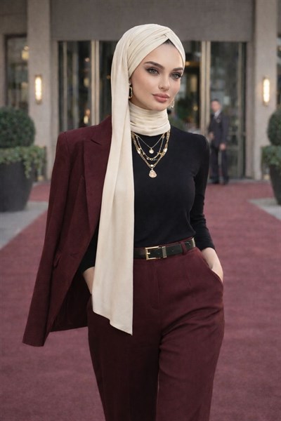 Krem Hazır Burgu Hazır Şal