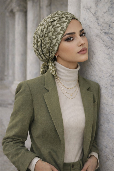 Kuşkonmaz Desenli Çapraz Bone