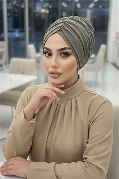 Kuşkonmaz Yeşil Büzgülü Salaş Bone