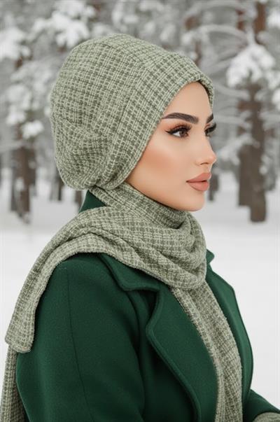 Kuşkonmaz Yeşil Tesettür Bere