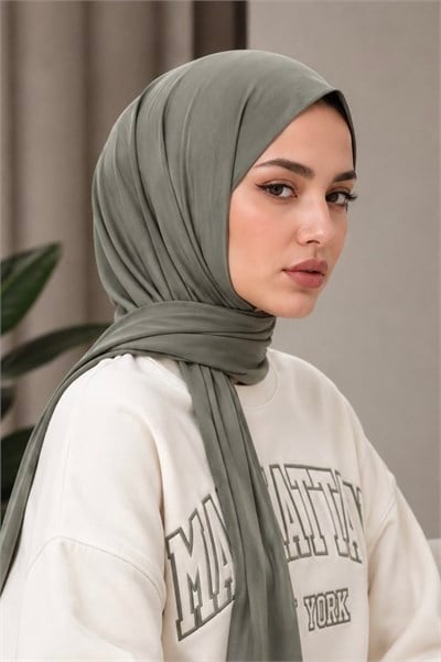 Kuşkonmaz Yeşili Çıtçıtlı Şal
