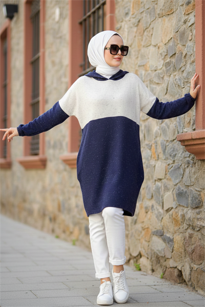 Lacivert Beyaz Spor sweat - 10200