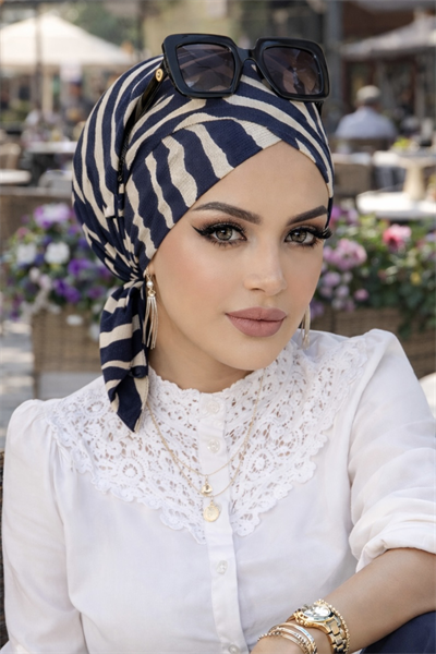 Lacivert Degrade Çapraz Bone