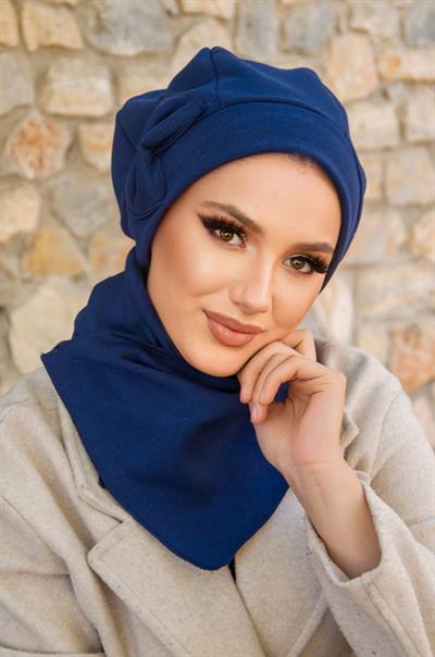 Lacivert Fiyonklu Tesettür Bere Ve Etol Takım
