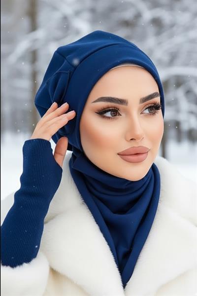 Lacivert Fiyonklu Tesettür Bere Ve Etol Takım