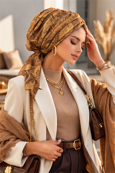 Hardal Etnik Desen Tokalı Bone