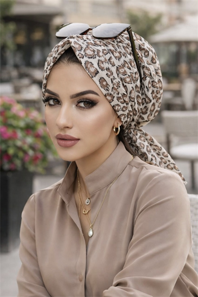 Leopar Desenli Tokalı Bone