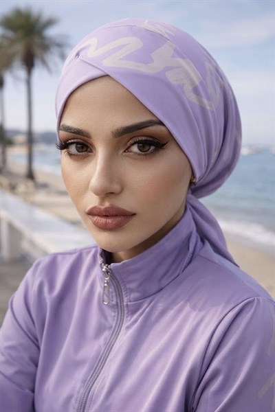 Lila Beyaz Çapraz Havuz - Deniz Bonesi