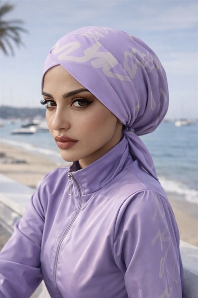 Lila Beyaz Çapraz Havuz - Deniz Bonesi