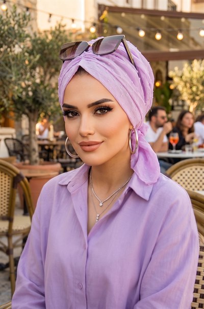 Lila Ponpon Tokalı Bone