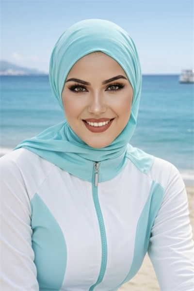 Mint Hijab Havuz ve Deniz Bonesi