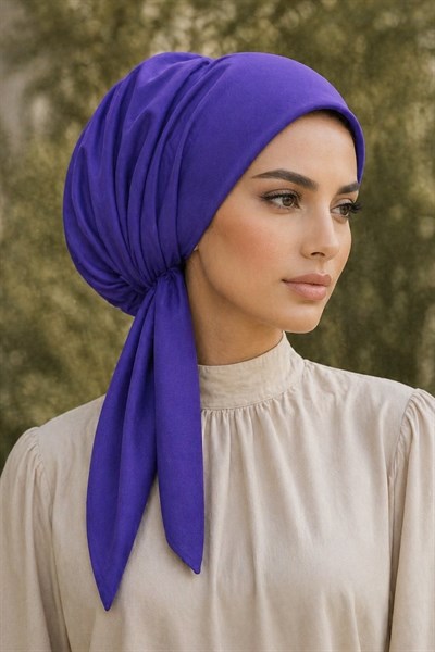 Mor Hazır Eşarp Bone
