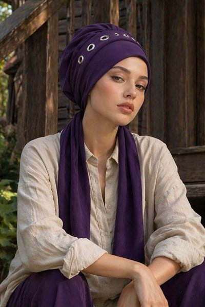 Mürdüm Metal Detaylı Atkılı Bone