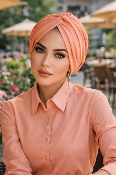 Neon Turuncu Hazır Burgu Düğüm Bone