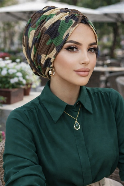 Outlet Haki Kamuflaj Desen Piliseli Tokalı Bone