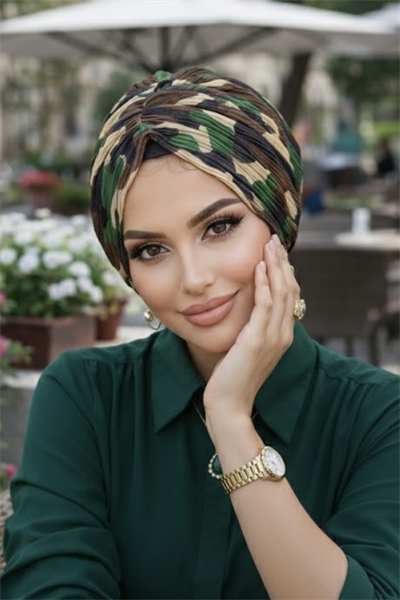 Outlet Haki Kamuflaj Desen Piliseli Tokalı Bone