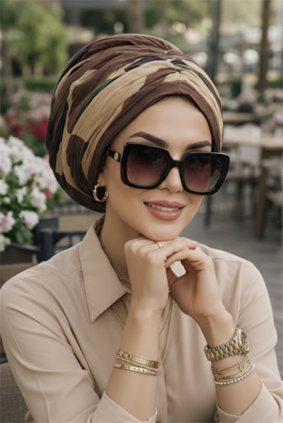 OUTLET- Kamuflaj Desen Piliseli Tokalı Bone