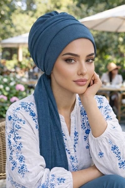 Petrol Mavi Atkılı Bone