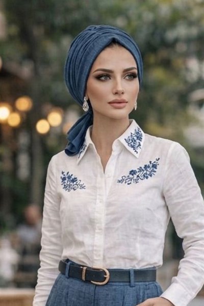 Petrol Mavi Köpük Tokalı Bone