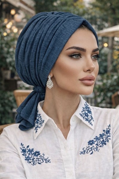 Petrol Mavi Köpük Tokalı Bone