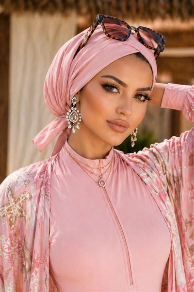 Pudra Çapraz Bantlı Deniz - Havuz Bonesi