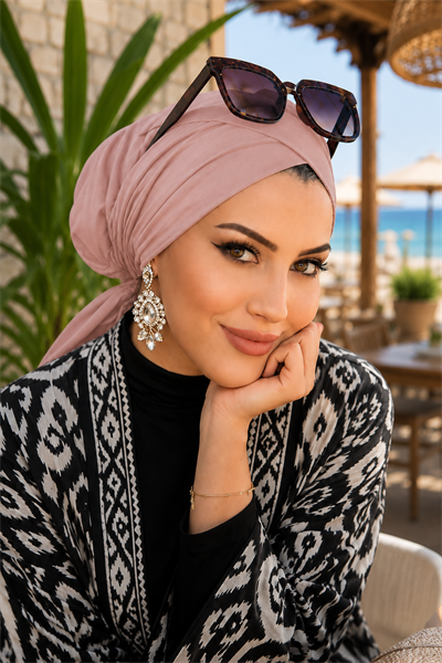 Pudra Çapraz Bone / Deniz - Havuz Bonesi