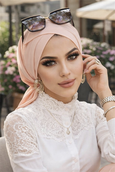 Pudra Çapraz Bone / Deniz - Havuz Bonesi