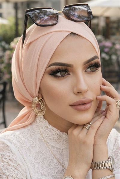 Pudra Çapraz Bone / Deniz - Havuz Bonesi