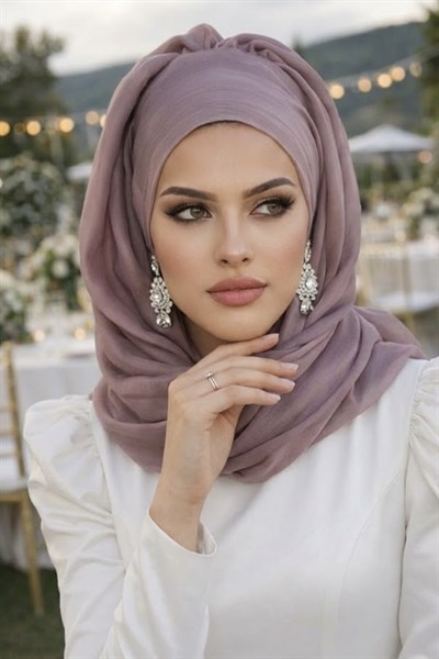 Pudra Janjan Şifon Abiye Şal