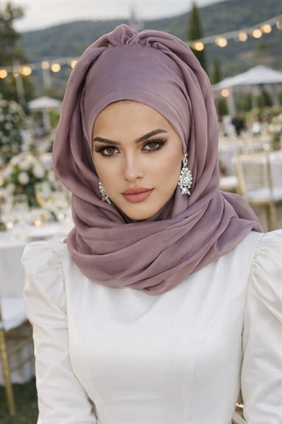 Pudra Janjan Şifon Abiye Şal