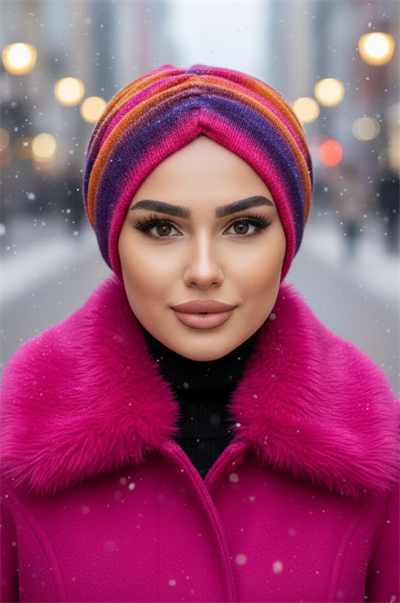 Renkli Kışlık Büzgülü Bone