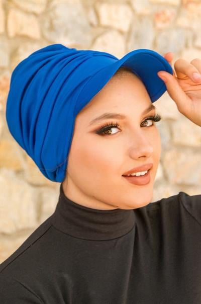 Saks Mavi Tesettür Şapka