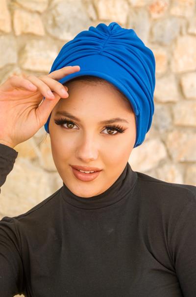 Saks Mavi Tesettür Şapka