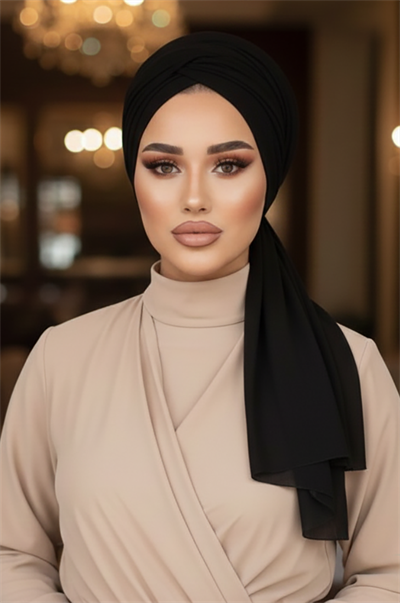 Siyah Tokalı Abiye Bone Şal / Hazır Duvak