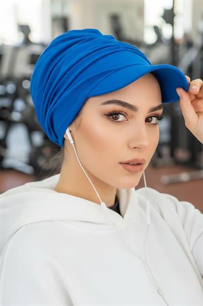 Saks Mavi Tesettür Şapka