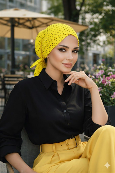 Sarı Puantiyeli Hazır Çapraz Bone