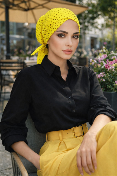 Sarı Puantiyeli Hazır Çapraz Bone