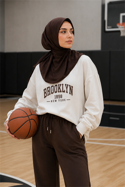 Kahverengi Spor Tesettür Bone - Günlük ,Antrenman ve Havuz-Deniz Kullanımına Uygun Hazır Eşarp Bone- Athletic Hijab