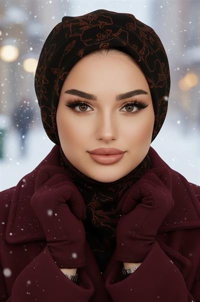 Siyah Bakır Tesettür Bere ve Etol Takım