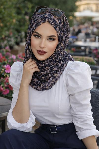 Siyah Batik Desen Piliseli Hazır Şal