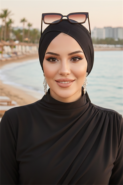 Siyah Çapraz Deniz - Havuz Bonesi