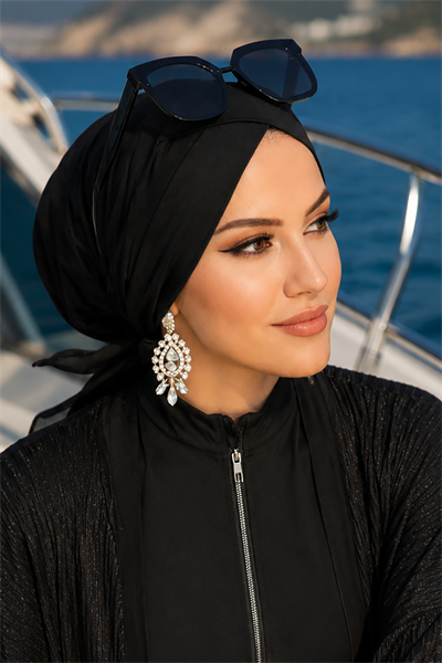 Siyah Çapraz Deniz - Havuz Bonesi